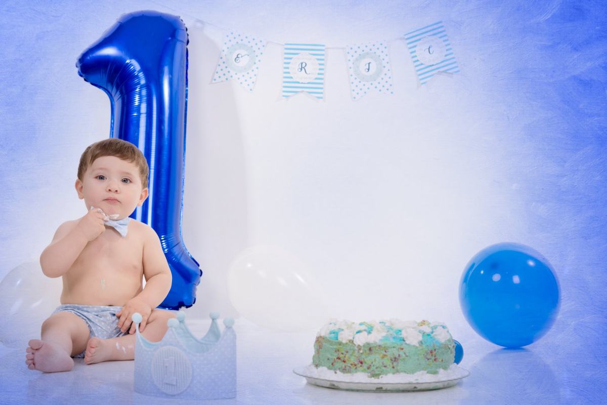 Sesión bebé Smash Cake, fotografía 1 año en estudio en Zaragoza 5