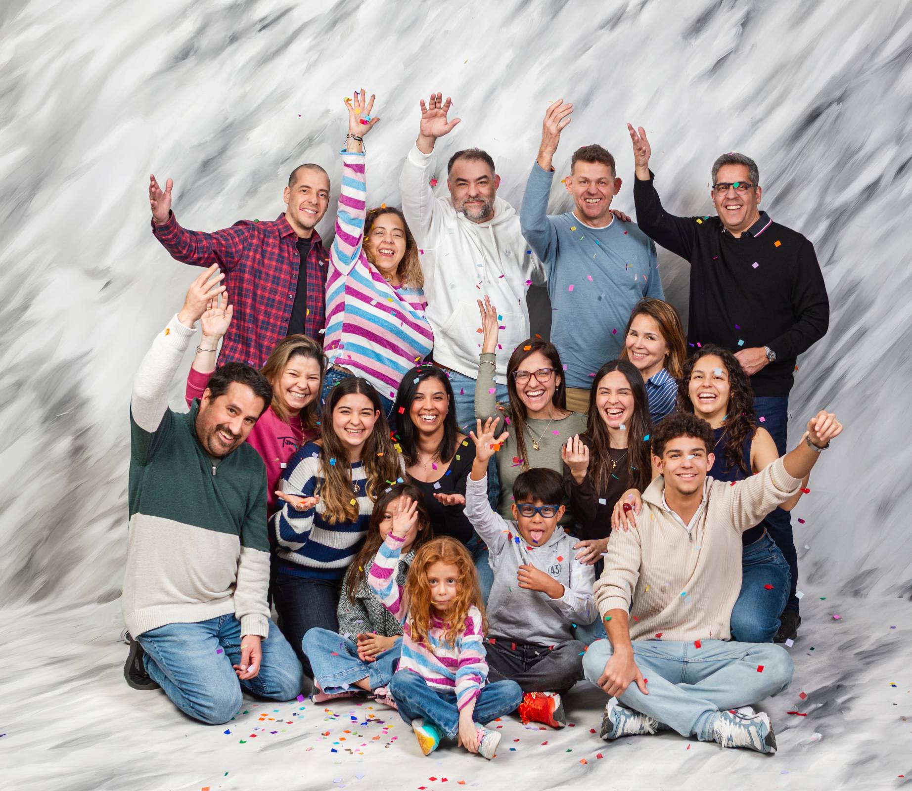 Abrazo familiar sesión de fotos