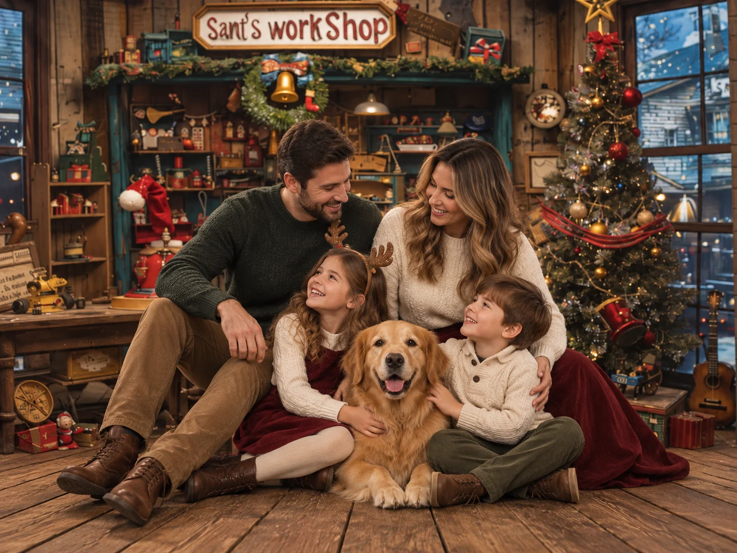 Ambiente de las sesiones de Navidad 2026 en Kidsfoto Zaragoza