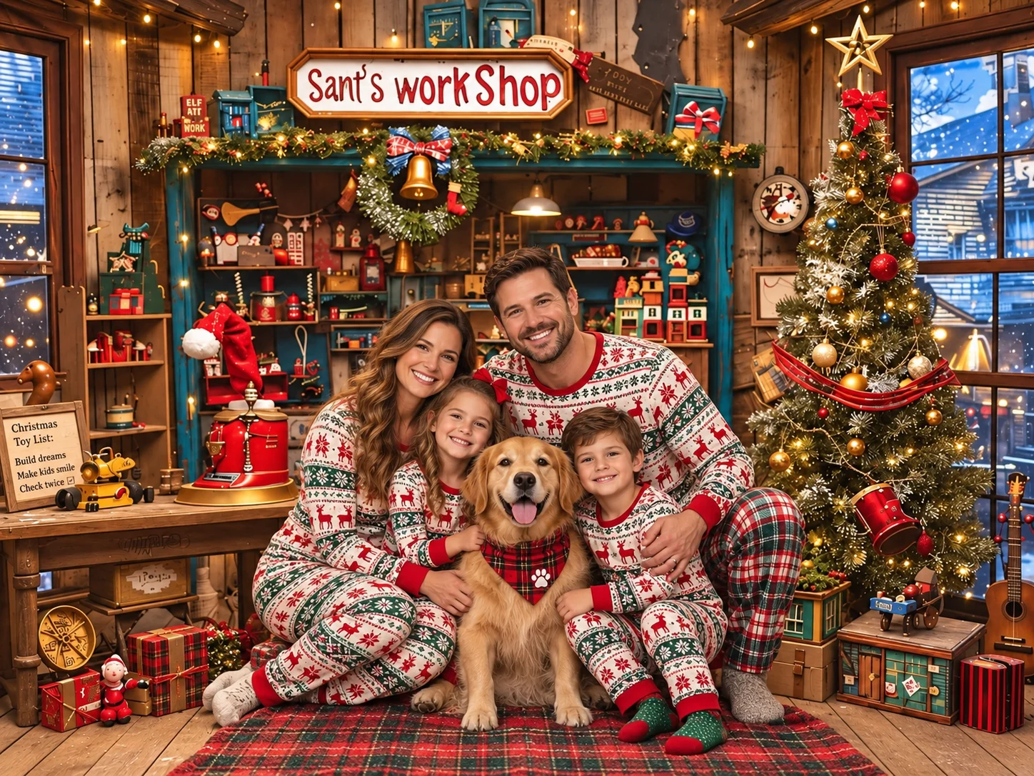 Ambiente de una sesión de Navidad 2026 en el estudio Kidsfoto de Zaragoza