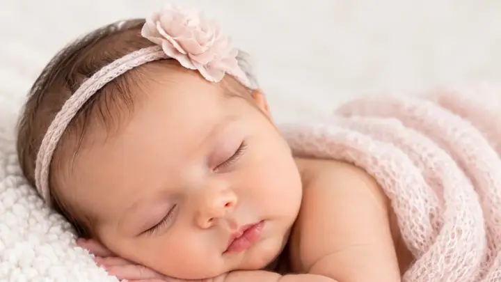Bebé recién nacido dormido durante una sesión newborn en Zaragoza